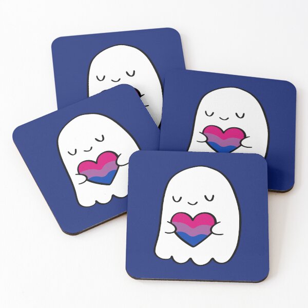 Item preview, Shy Ghost Holding Bi Pride Heart – Cute Queer Valentine Design designed and sold by Cannaxes Studio.