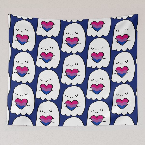 Item preview, Shy Ghost Holding Bi Pride Heart – Cute Queer Valentine Design designed and sold by Cannaxes Studio.