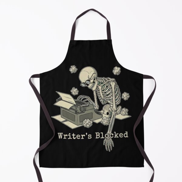 Item preview, "Writer’s Blocked" Skeleton at Typewriter Illustration Art – Author & Writing Humor Design designed and sold by Luminari Creations.