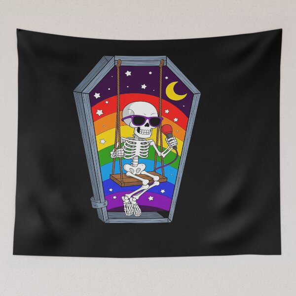 Item preview, Gay Skeleton Coffin Rainbow Pride Flag Bones LGBTQ designed and sold by VladimiaPutin.