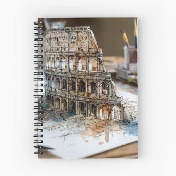 Item preview, Pen and Watercolor 3D Coliseum on Artist's Desk  designed and sold by Tridentulus.