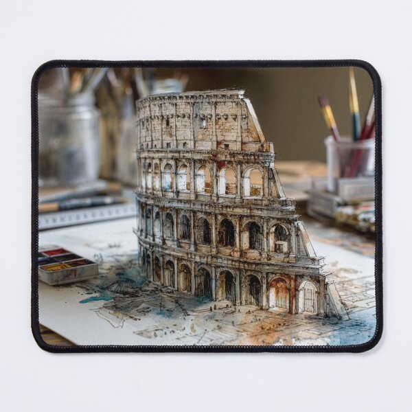 Item preview, Pen and Watercolor 3D Coliseum on Artist's Desk  designed and sold by Tridentulus.