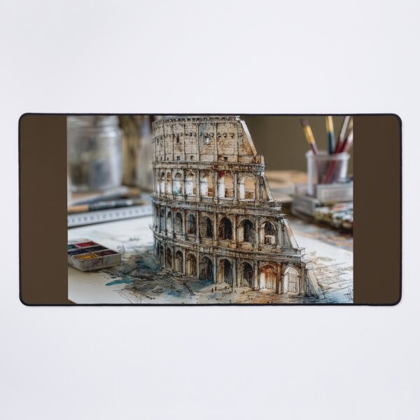 Item preview, Pen and Watercolor 3D Coliseum on Artist's Desk designed and sold by Tridentulus.