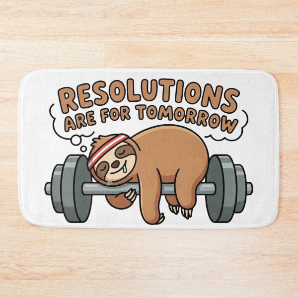 Item preview, Funny Sloth Gym Resolutions Are For Tomorrow Cartoon designed and sold by TheOneOff.