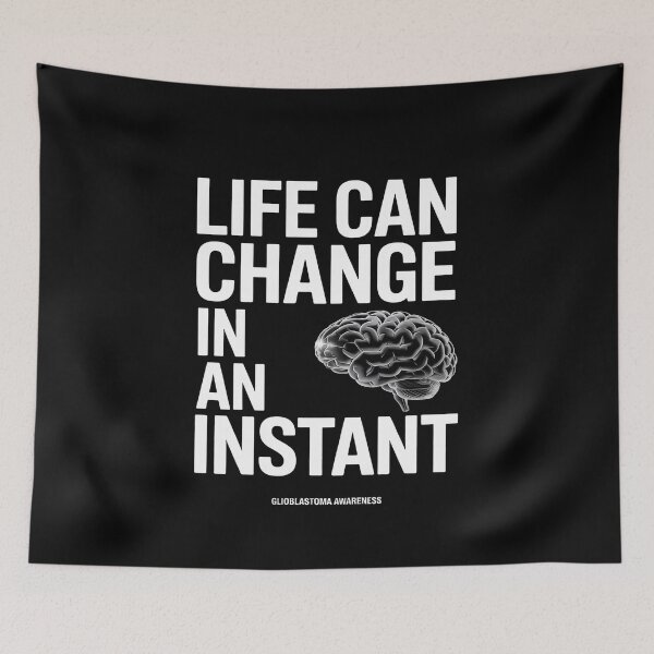 Item preview, Brain Cancer Awareness Life can Change Tumor Grey Ribbon  designed and sold by catsdothingz.