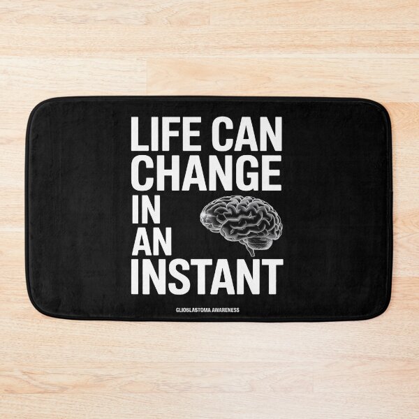 Item preview, Brain Cancer Awareness Life can Change Tumor Grey Ribbon designed and sold by catsdothingz.