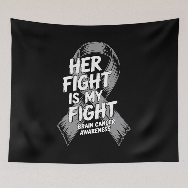 Item preview, Brain Cancer Awareness Month May Gray Ribbon Her Fight  designed and sold by catsdothingz.