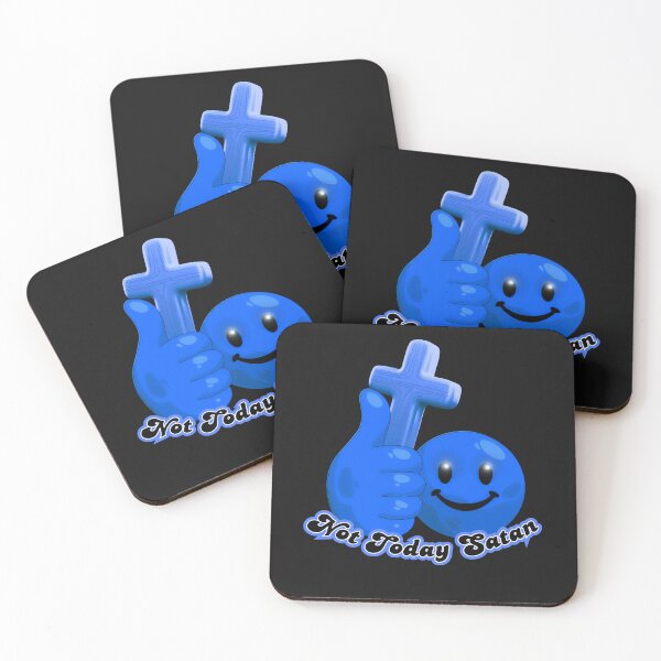 Item preview, Not Today Satan (Blue Smiley) designed and sold by Tripp Art Studio.