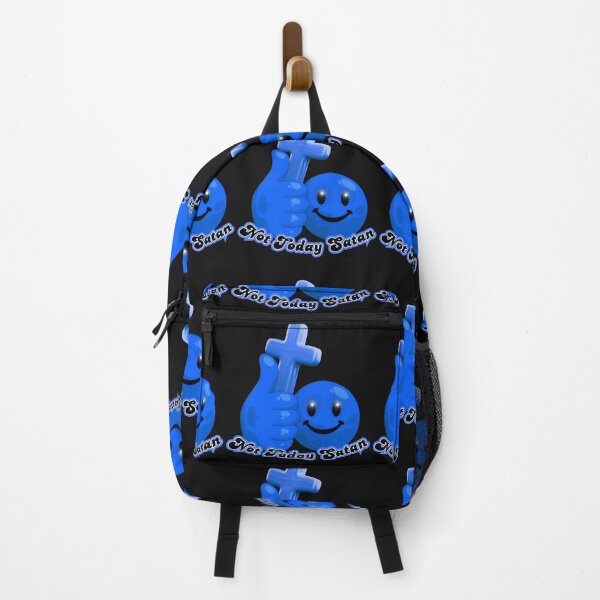 Item preview, Not Today Satan (Blue Smiley) designed and sold by Tripp Art Studio.