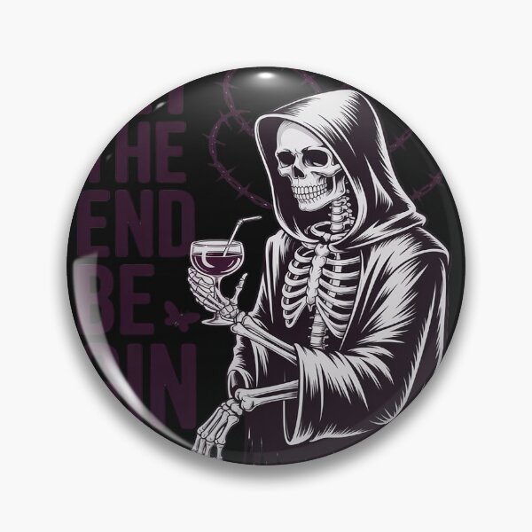 Item preview, Gin Lover Grim Reaper Skeleton Dark Gothic Death Pun designed and sold by Rackaam.