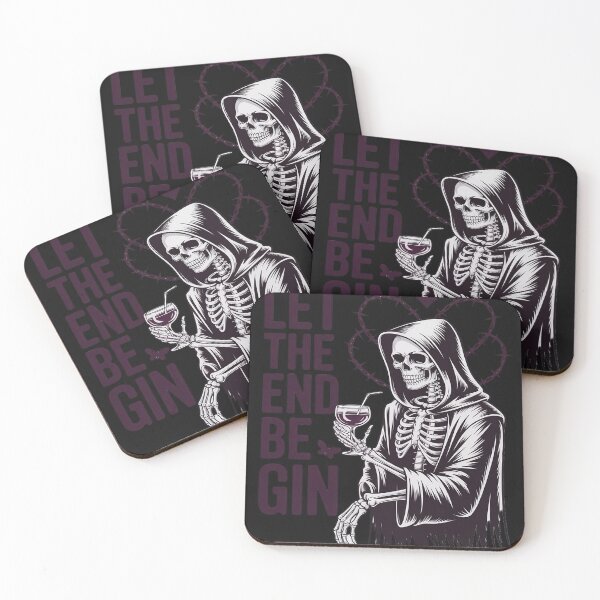 Item preview, Gin Lover Grim Reaper Skeleton Dark Gothic Death Pun designed and sold by Rackaam.
