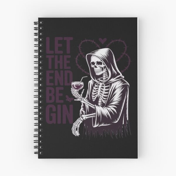 Item preview, Gin Lover Grim Reaper Skeleton Dark Gothic Death Pun designed and sold by Rackaam.