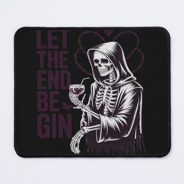 Item preview, Gin Lover Grim Reaper Skeleton Dark Gothic Death Pun designed and sold by Rackaam.