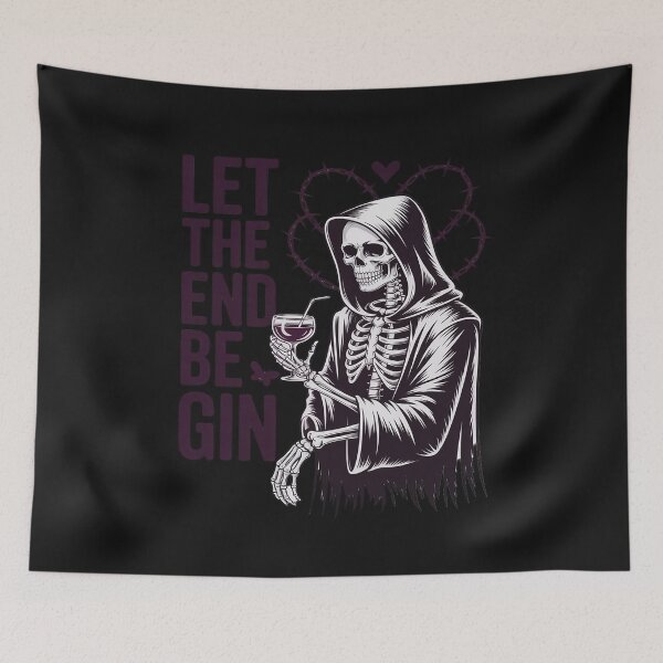 Item preview, Gin Lover Grim Reaper Skeleton Dark Gothic Death Pun designed and sold by Rackaam.