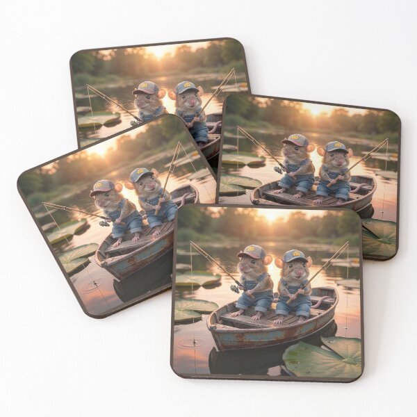 Item preview, Country Mice Fishing in Pond designed and sold by Tridentulus.
