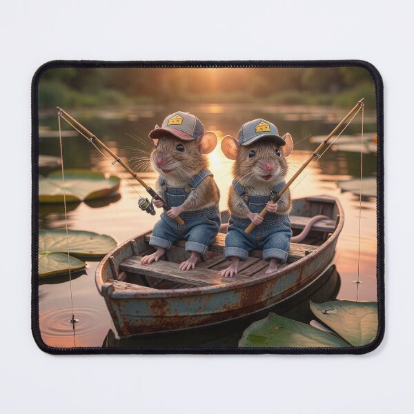Item preview, Country Mice Fishing in Pond designed and sold by Tridentulus.