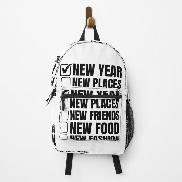 Item preview, New Year New Places New Friends Checklist Typography designed and sold by Nordic Echo.