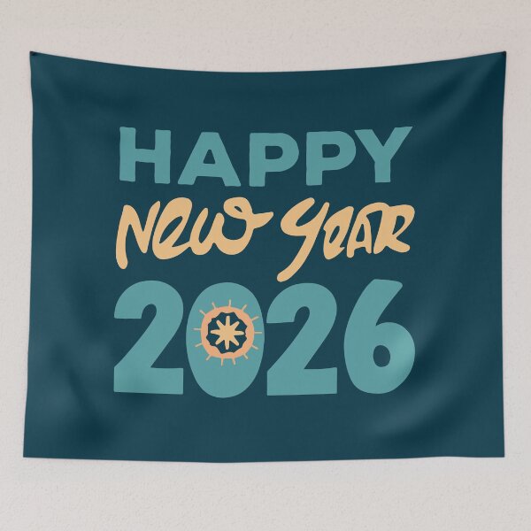 Item preview, Happy New Year 2026 Typography Design designed and sold by DavidTeeStudio.