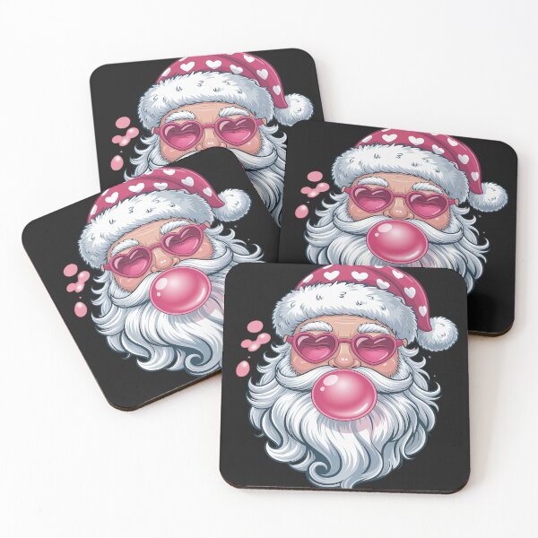 Item preview, Girly Santa Blowing Bubble Gum Pink designed and sold by Rackaam.