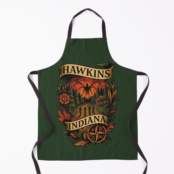 Item preview, Hawkins Indiana and the Curse of Vecna - Traditional Tattoo Art designed and sold by Fictional Ink Society.