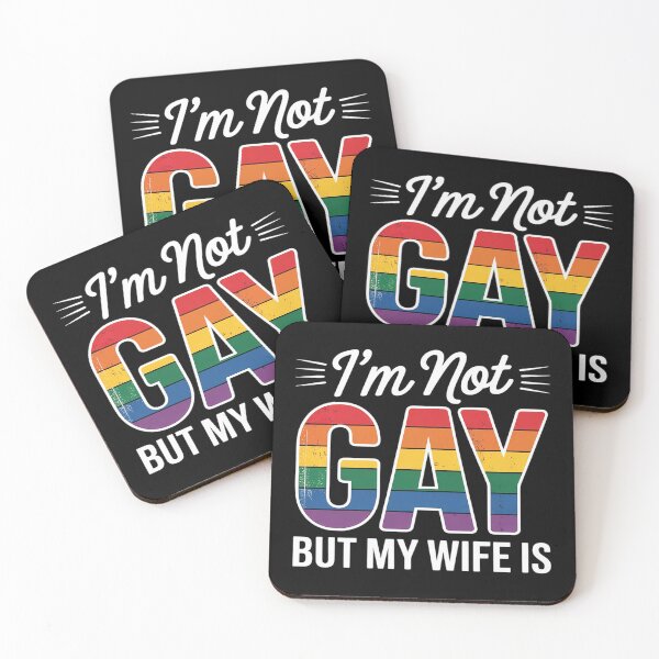 Item preview, I'm Not Gay But My Wife Is Funny LGBT Rainbow Gay Wedding designed and sold by genkihikki.