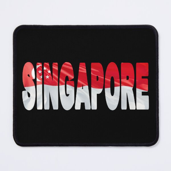 Item preview, SINGAPORE - Flag Flying in Wind cut to Letters Souvenir Sticker Shirt designed and sold by Adam Gormley.