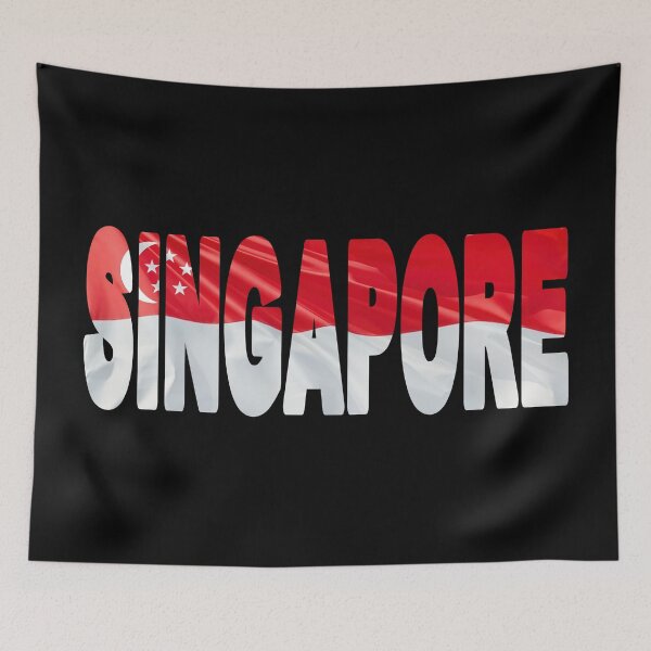 Artikelvorschau, SINGAPUR – Souvenir-Aufkleber „Flagge im Wind“ (Buchstaben ausgeschnitten) entworfen und verkauft von Adam Gormley.