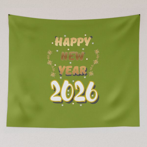 Item preview, Happy New Year 2026 Gold Typography Celebration Design designed and sold by HopeAndHustle.