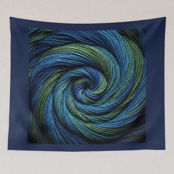 Item preview, Green and Blue Yarn Vortex designed and sold by Tridentulus.