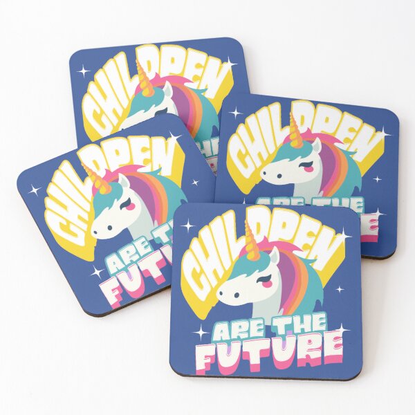 Item preview, Colorful Rainbow Unicorn Children Are The Future Art Print designed and sold by GenZFashion000.