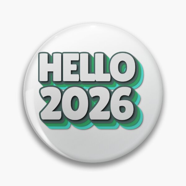 Item preview, Hello 2026 Retro Teal Lettering Design designed and sold by Stella Maris Designs.