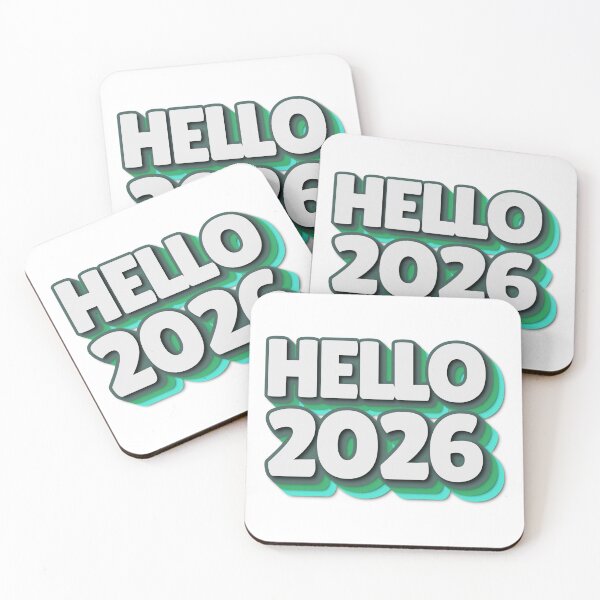 Item preview, Hello 2026 Retro Teal Lettering Design designed and sold by Stella Maris Designs.