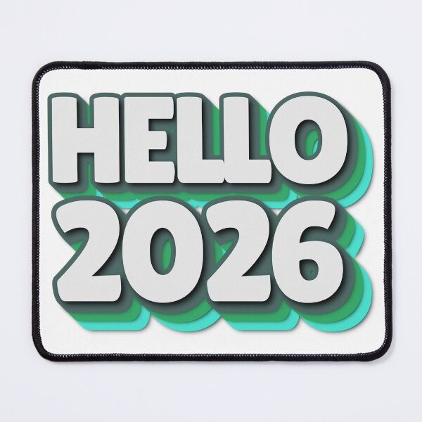 Item preview, Hello 2026 Retro Teal Lettering Design designed and sold by Stella Maris Designs.