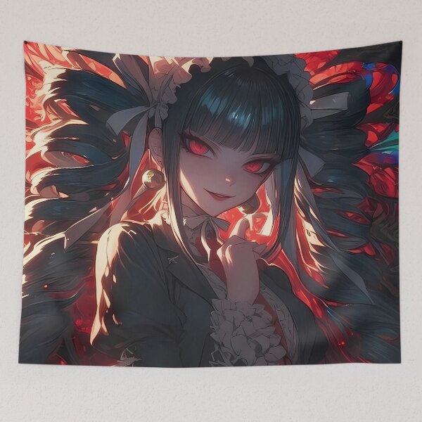 Item preview, Celestia Ludenberg Danganronpa Gothic Anime Girl Waifu Crimson Elegance Dark Fantasy designed and sold by Tokyonomad.
