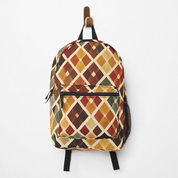 Item preview, Autumn Harlequin Diamond Pattern Warm Geometric Art Print designed and sold by PinUpPizzazz.