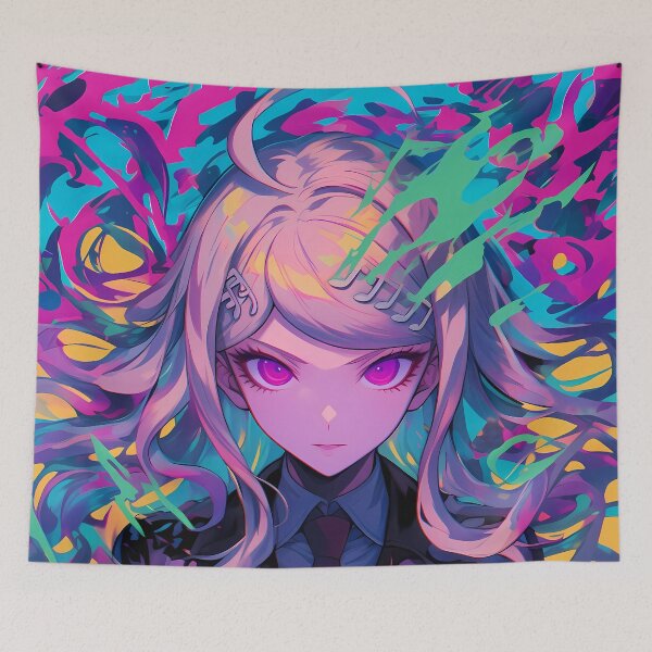 Item preview, Kaede Akamatsu Danganronpa Anime Girl Psychedelic Color Burst Energy designed and sold by Tokyonomad.