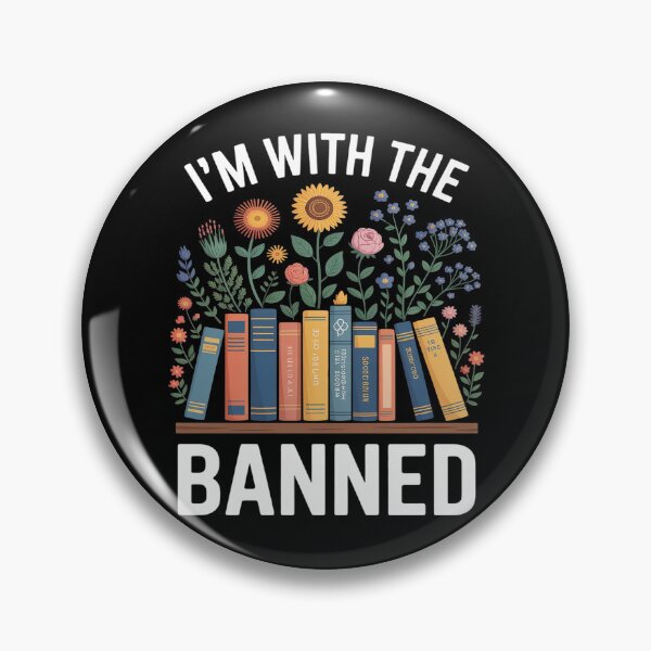 Item preview, I'm With The Banned Read Banned Books Bookworm Flower designed and sold by ProudForFunny.