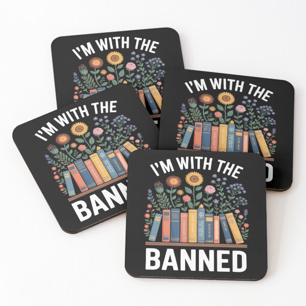 Item preview, I'm With The Banned Read Banned Books Bookworm Flower designed and sold by ProudForFunny.
