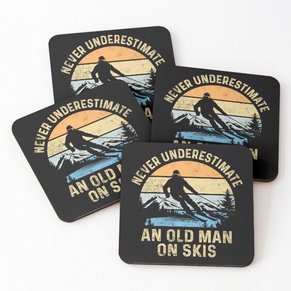 Item preview, Never Underestimate an Old Man on Skis Funny Skiing designed and sold by LounisArt.