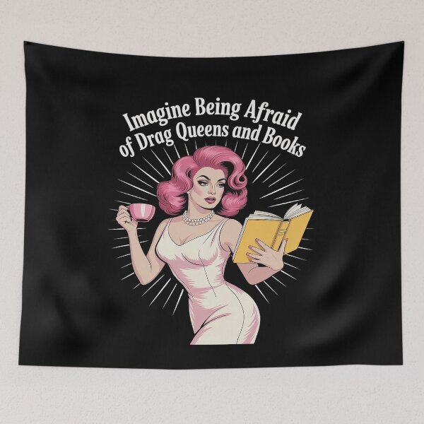 Aperçu de l'œuvre Imaginez avoir peur des drag queens et des livres créée et vendue par ProudForFunny.