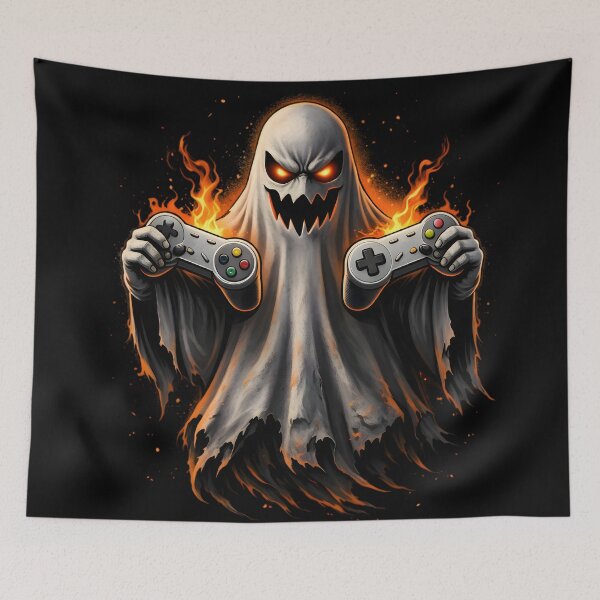 Item preview, Ghost Gamer Holding Controllers – Dark Gamer Humor Gaming Design designed and sold by SoulenCify.
