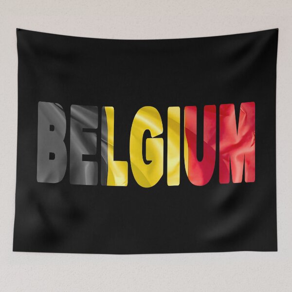 Item preview, BELGIUM - Flag Flying in Wind cut to Letters Souvenir Sticker Shirt designed and sold by Adam Gormley.