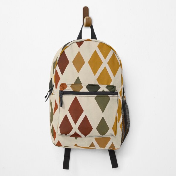 Item preview, Autumn Harlequin Diamond Pattern Warm Geometric Art Print designed and sold by PinUpPizzazz.