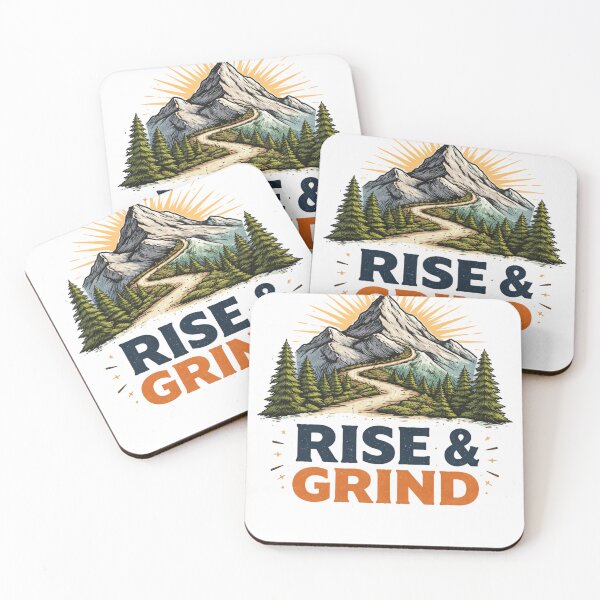 Item preview, Rise & Grind – Mountain Motivation Minimal Design designed and sold by NomadUSArt.