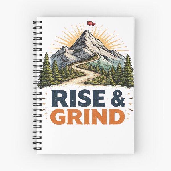 Item preview, Rise & Grind – Mountain Motivation Minimal Design designed and sold by NomadUSArt.