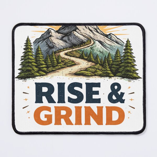 Item preview, Rise & Grind – Mountain Motivation Minimal Design designed and sold by NomadUSArt.