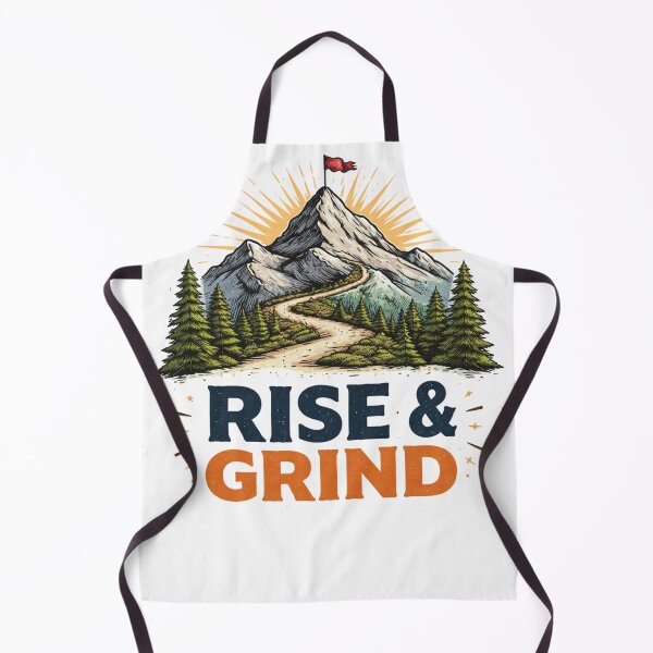 Item preview, Rise & Grind – Mountain Motivation Minimal Design designed and sold by NomadUSArt.