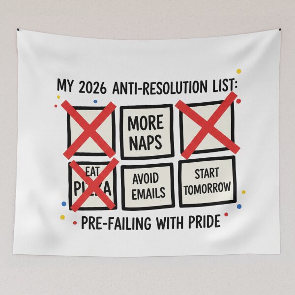 Item preview, My 2026 Anti-Resolution List: Pre-Failing With Pride - Funny New Year Goals designed and sold by Nordic Echo.