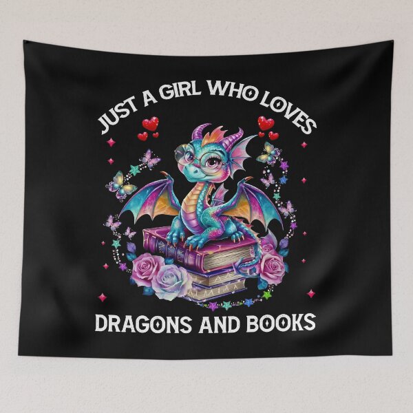 Item preview, Cute Book Dragon Girl Fantasy Tee designed and sold by LarryMBrown.