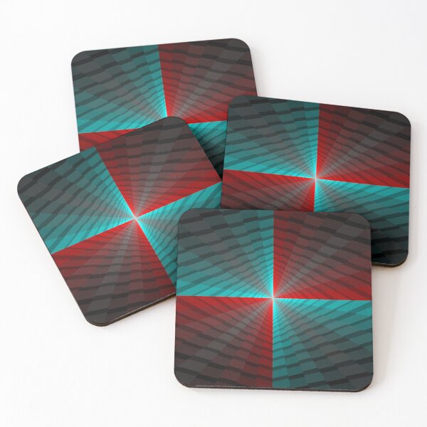 Item preview, Asymmetric Layout in Red and Turquoise, Geometric Abstraction, Abstract Art designed and sold by DDJust4U.